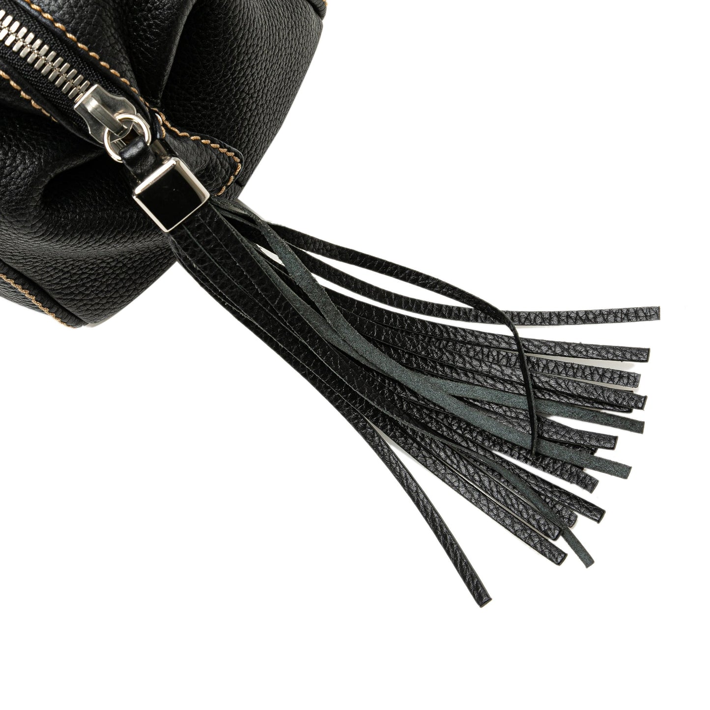 Black Chanel Medium Pebbled Calfskin LAX Tassel Handbag