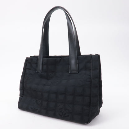 CHANEL New Travel Line Nylon Jacquard PM Tote Bag Black A20457