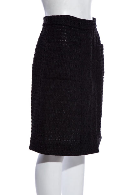 Chanel Black Tweed Skirt SZ 38