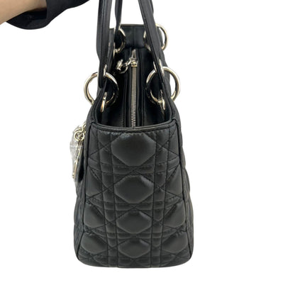 Classic Lambskin Medium Lady Dior Black SHW