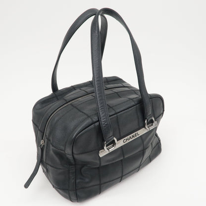 CHANEL Chocobar Caviar Skin Boston Bag Shoulder Bag Black