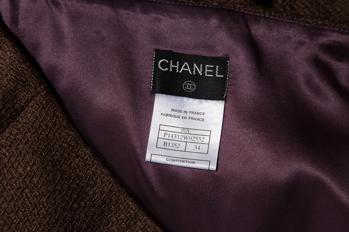 Chanel Vintage Brown Woven Skirt SZ 36