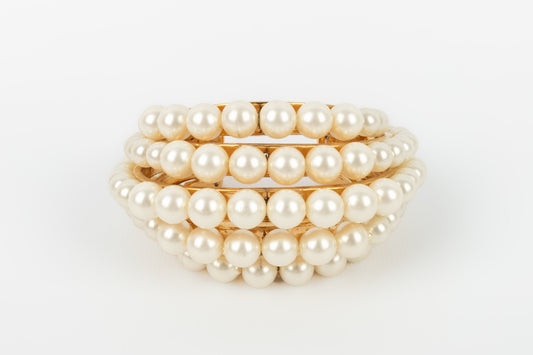 Bracelet manchette de perles nacres Chanel