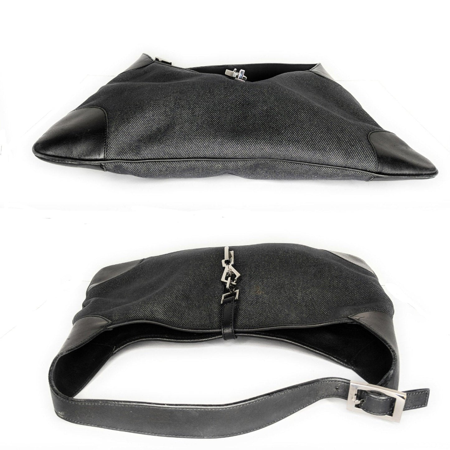 Gucci Black Denim Jackie Shoulder Bag Hobo