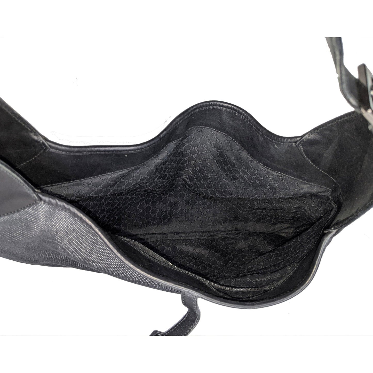 Gucci Black Denim Jackie Shoulder Bag Hobo