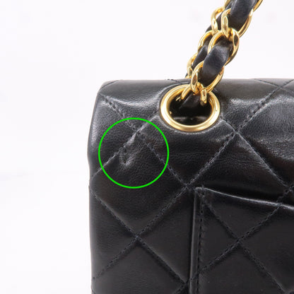 CHANEL Matelasse Lamb Skin Double Flap Chain Shoulder Bag