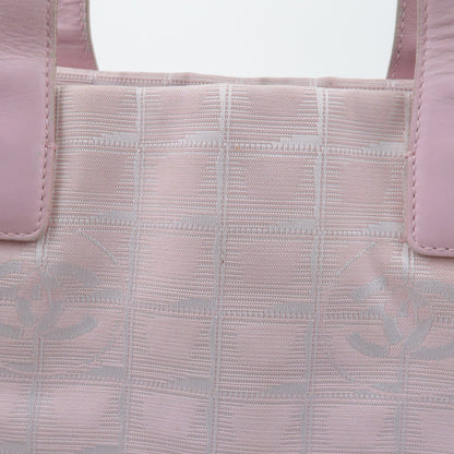 CHANEL New Travel Line Nylon Jacquard Leather Tote Bag MM A15991