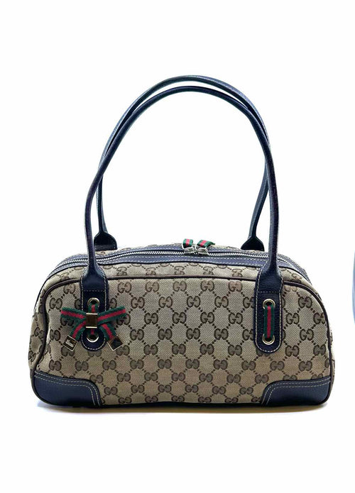GUCCI Brown Canvas Monogram Handbag