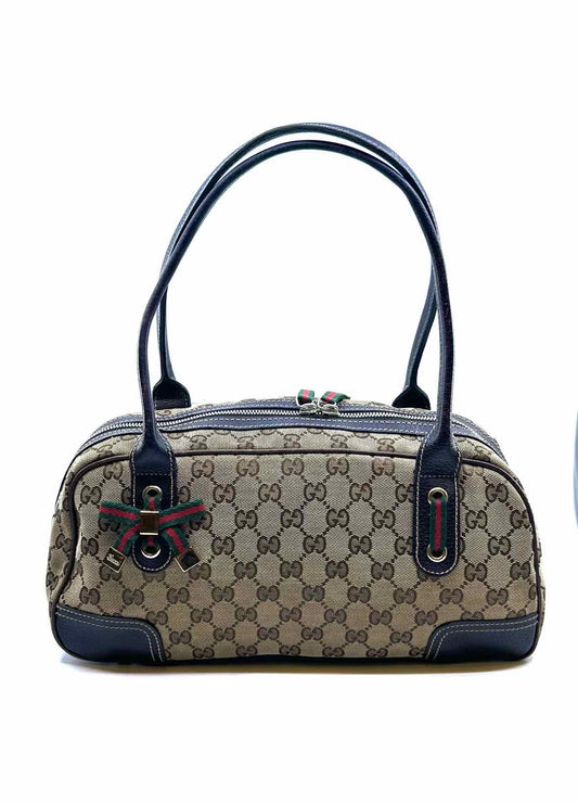 GUCCI Brown Canvas Monogram Handbag