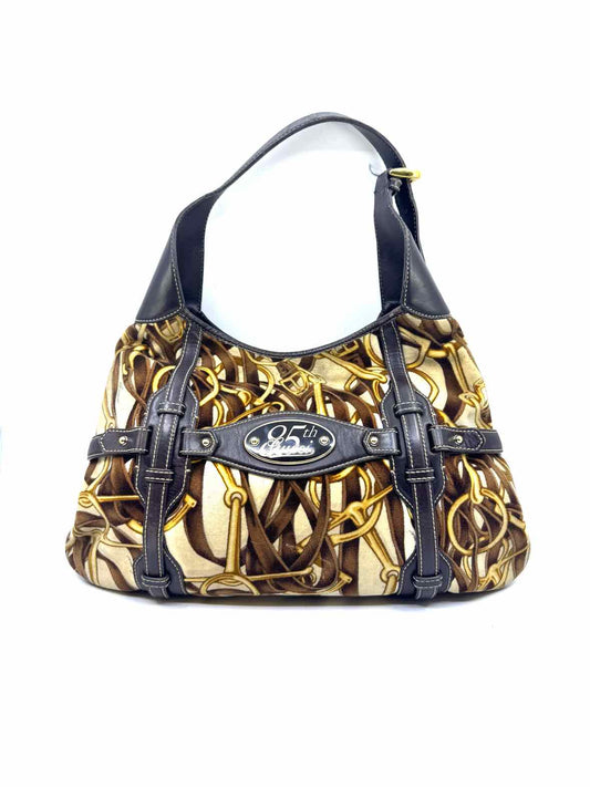GUCCI Brown, beige Velvet Horsebit Handbag