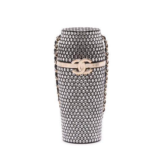 Black Chanel Crystal Lipstick Case on Chain Vanity Bag