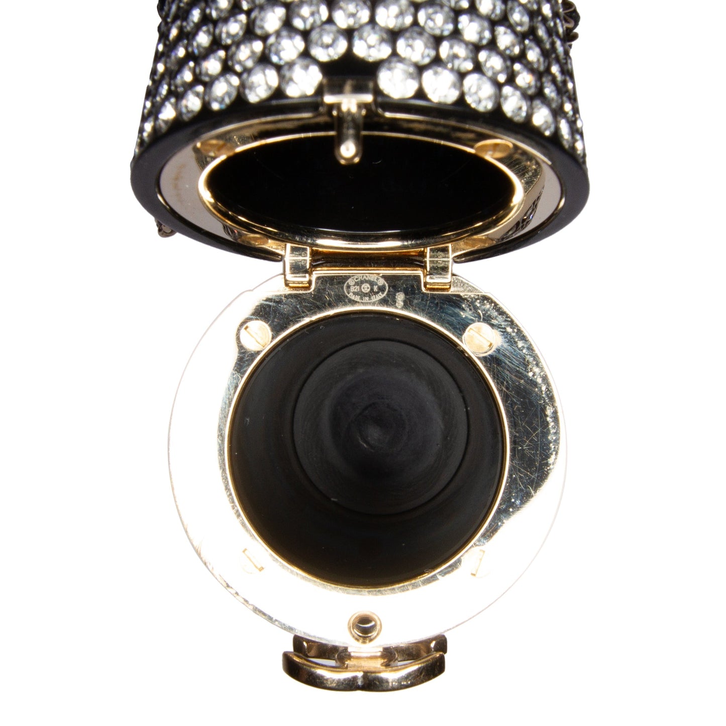 Black Chanel Crystal Lipstick Case on Chain Vanity Bag