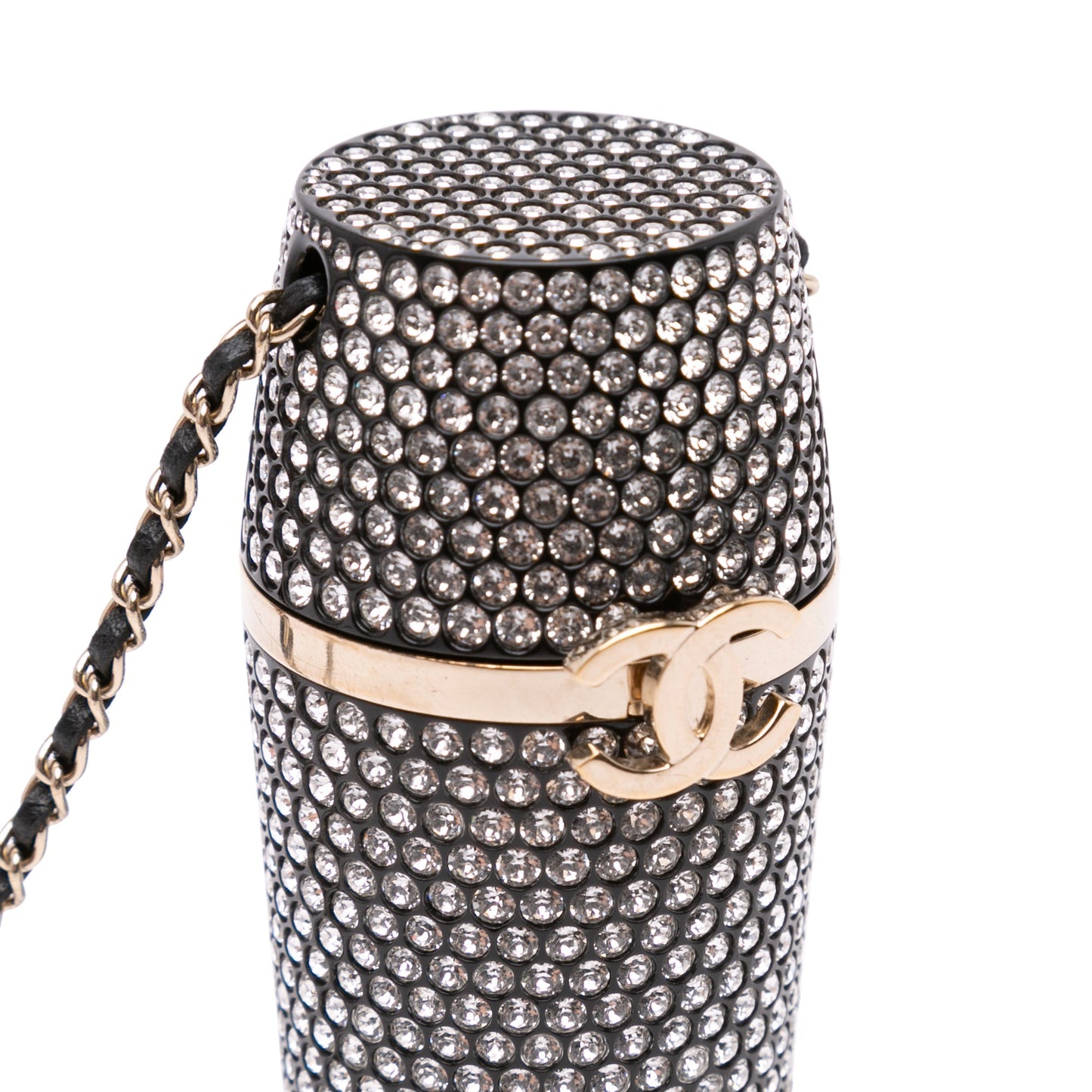 Black Chanel Crystal Lipstick Case on Chain Vanity Bag