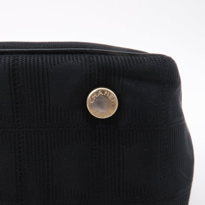 CHANEL New Travel Line Nylon Jacquard PM Tote Bag Black A20457