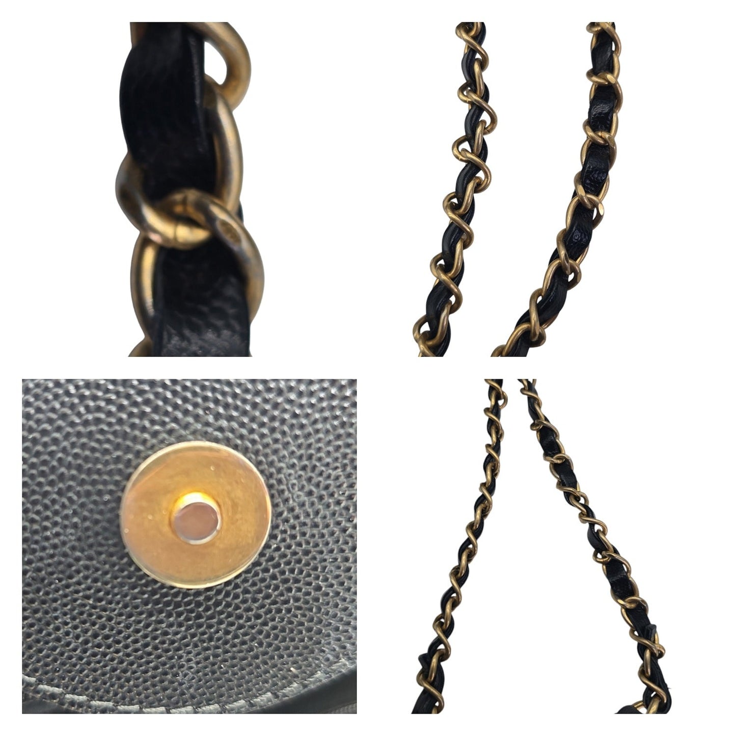 Chanel Small Black Caviar Studded Deauville Tote