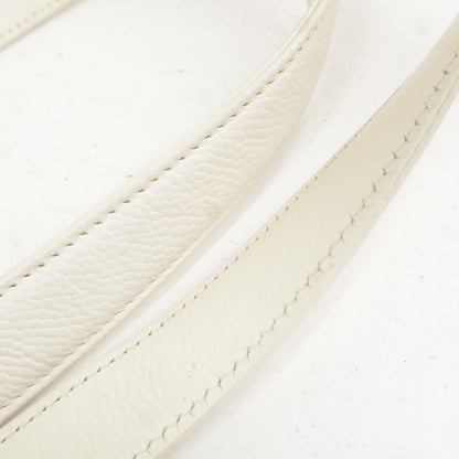 CHANEL Chocolate Bar Caviar Skin Mini Boston Bag White A26135