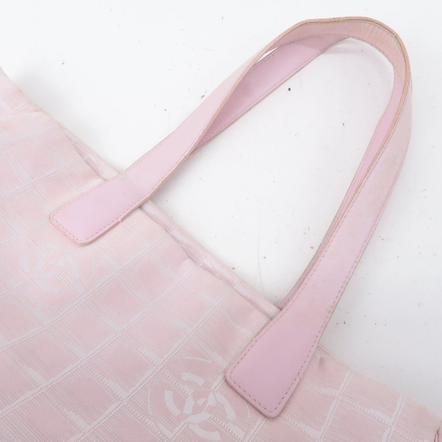 CHANEL New Travel Line Nylon Jacquard Leather Tote Bag MM A15991