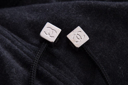 Chanel Charcoal Cotton & Cashmere Athletic Set SZ 38