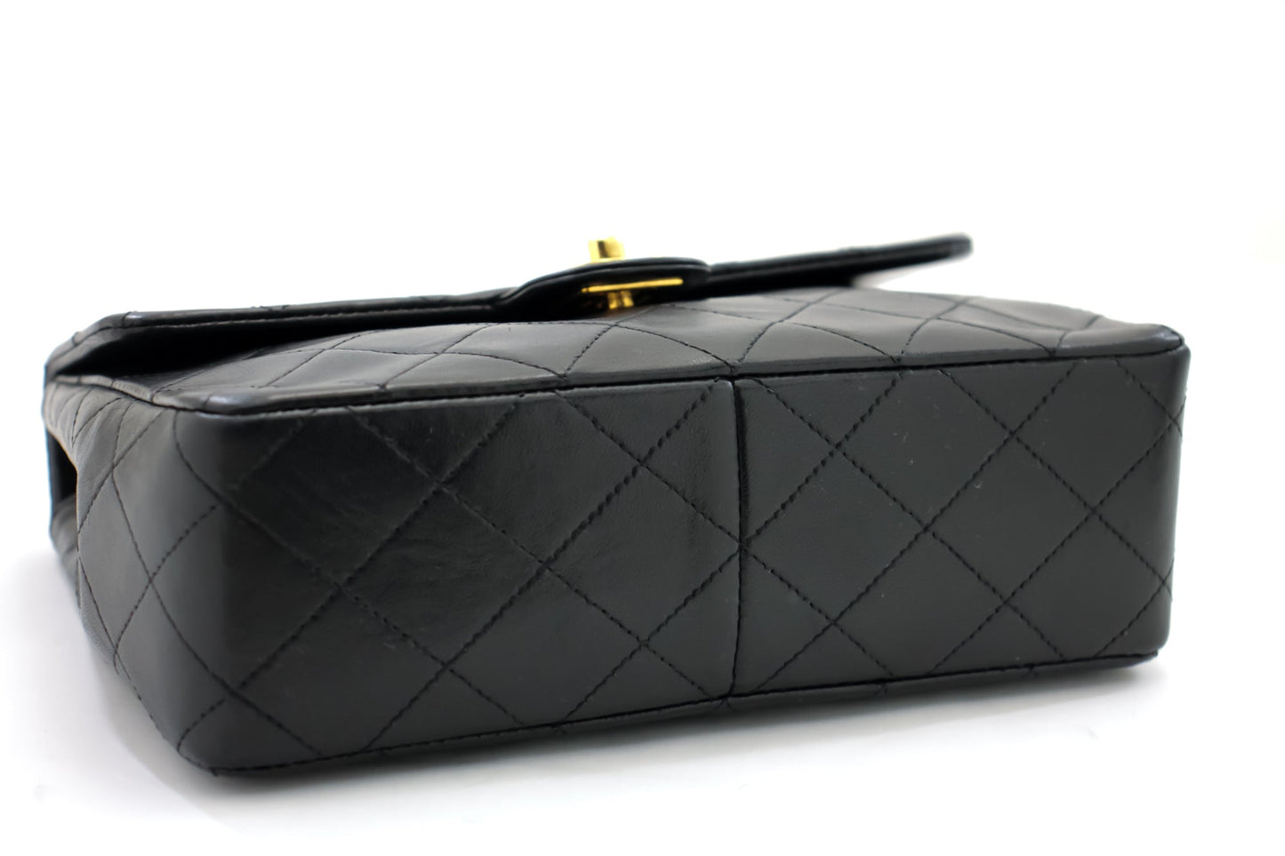 CHANEL Mini Square Small Chain Shoulder Bag Crossbody Black Quilt g36