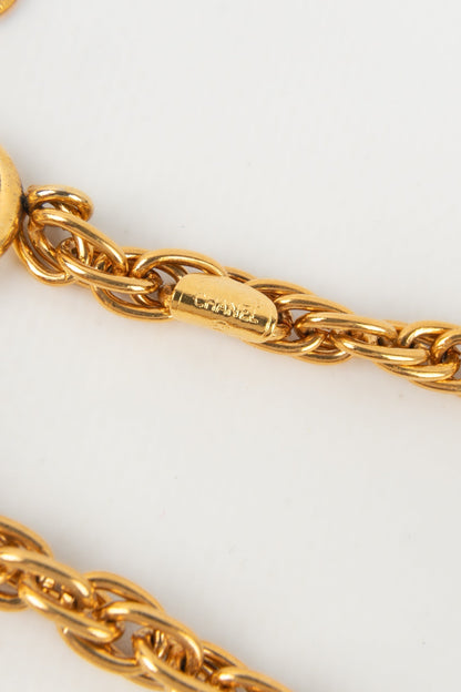 Collier / sautoir en mtal dor Chanel