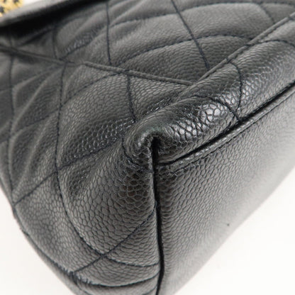 CHANEL Matelasse Caviar Skin Chain Tote Bag Shoulder Bag Black