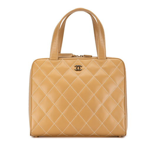 Brown Chanel CC Wild Stitch Handbag