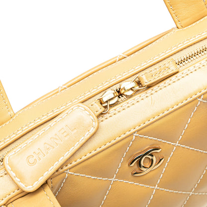 Brown Chanel CC Wild Stitch Handbag
