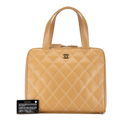 Brown Chanel CC Wild Stitch Handbag