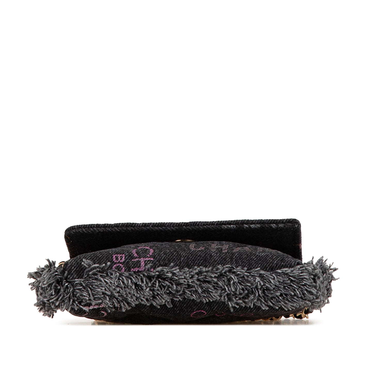 Black Chanel Denim Mood Clutch with Chain Crossbody Bag