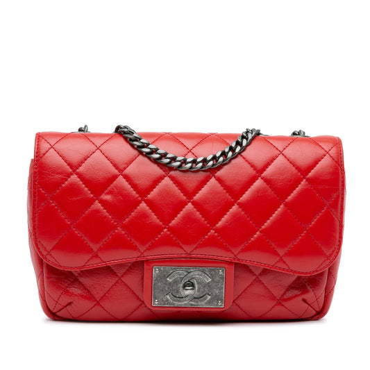 Chanel Sac CC Crinkled Calfskin Chain Flap