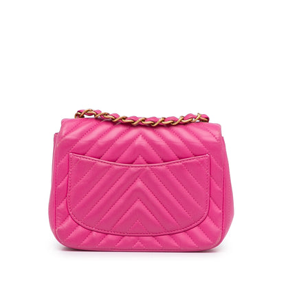 Chanel Sac Mini Square Classic Chevron Lambskin Flap