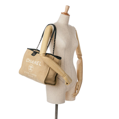 Beige Chanel Small Canvas Deauville Tote