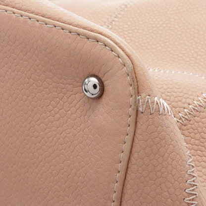 Beige Chanel Grained Calfskin Chocolate Bar Handbag