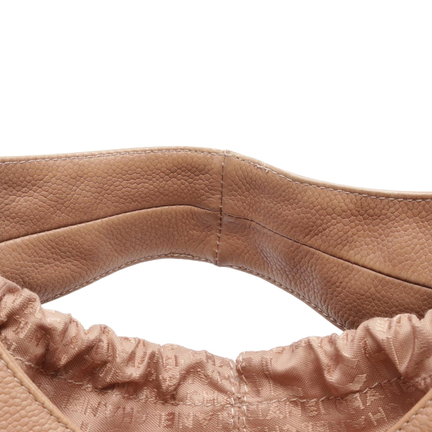 Beige Chanel Grained Calfskin Chocolate Bar Handbag