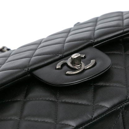 Black Chanel Jumbo Classic Lambskin Double Flap Shoulder Bag