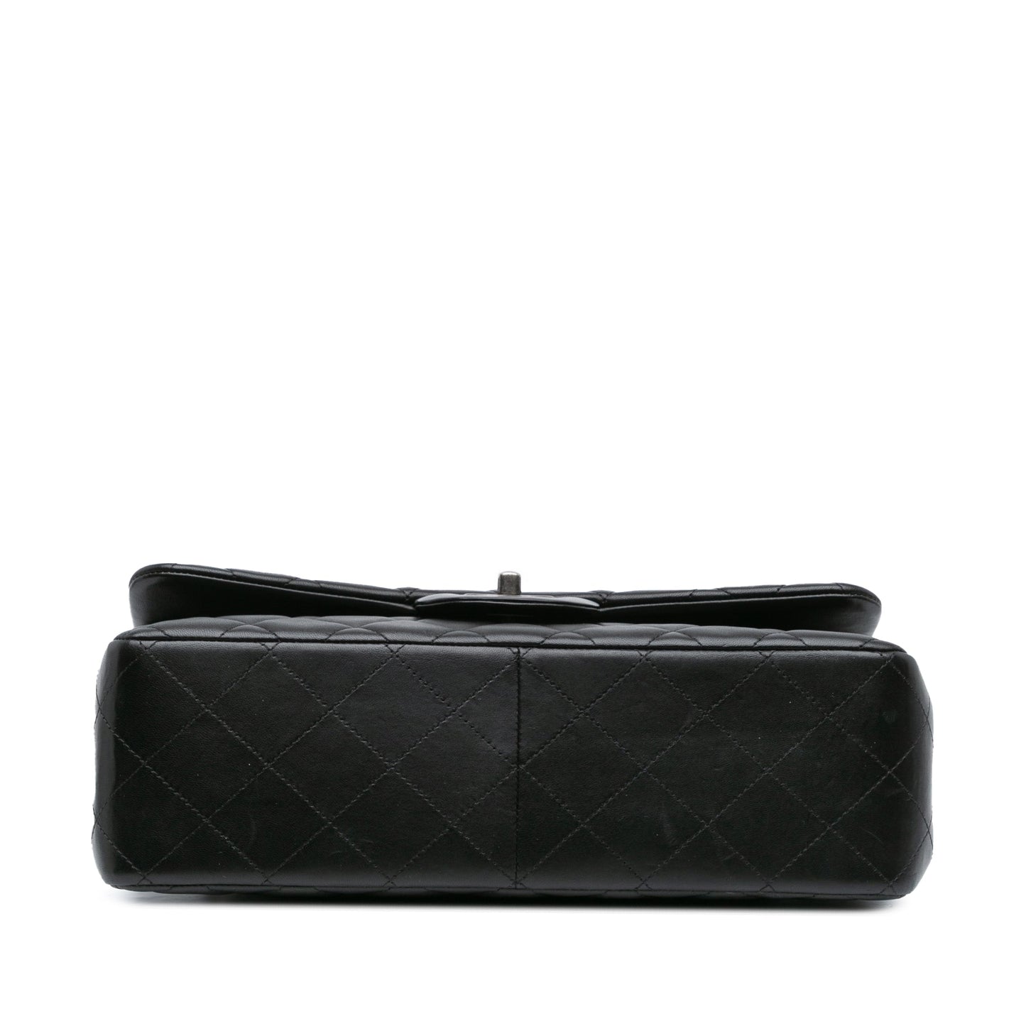 Black Chanel Jumbo Classic Lambskin Double Flap Shoulder Bag