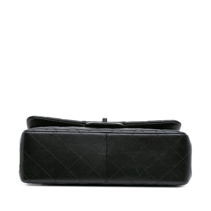Black Chanel Jumbo Classic Lambskin Double Flap Shoulder Bag