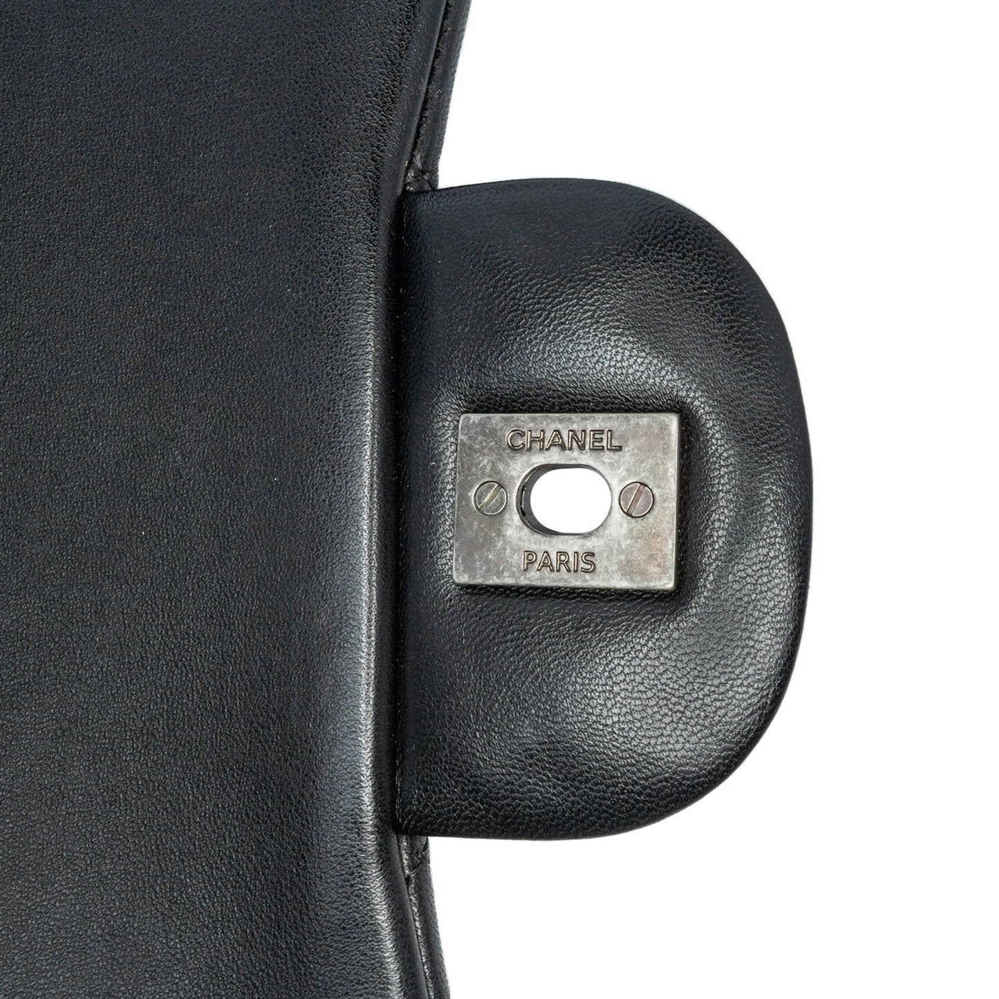 Black Chanel Jumbo Classic Lambskin Double Flap Shoulder Bag