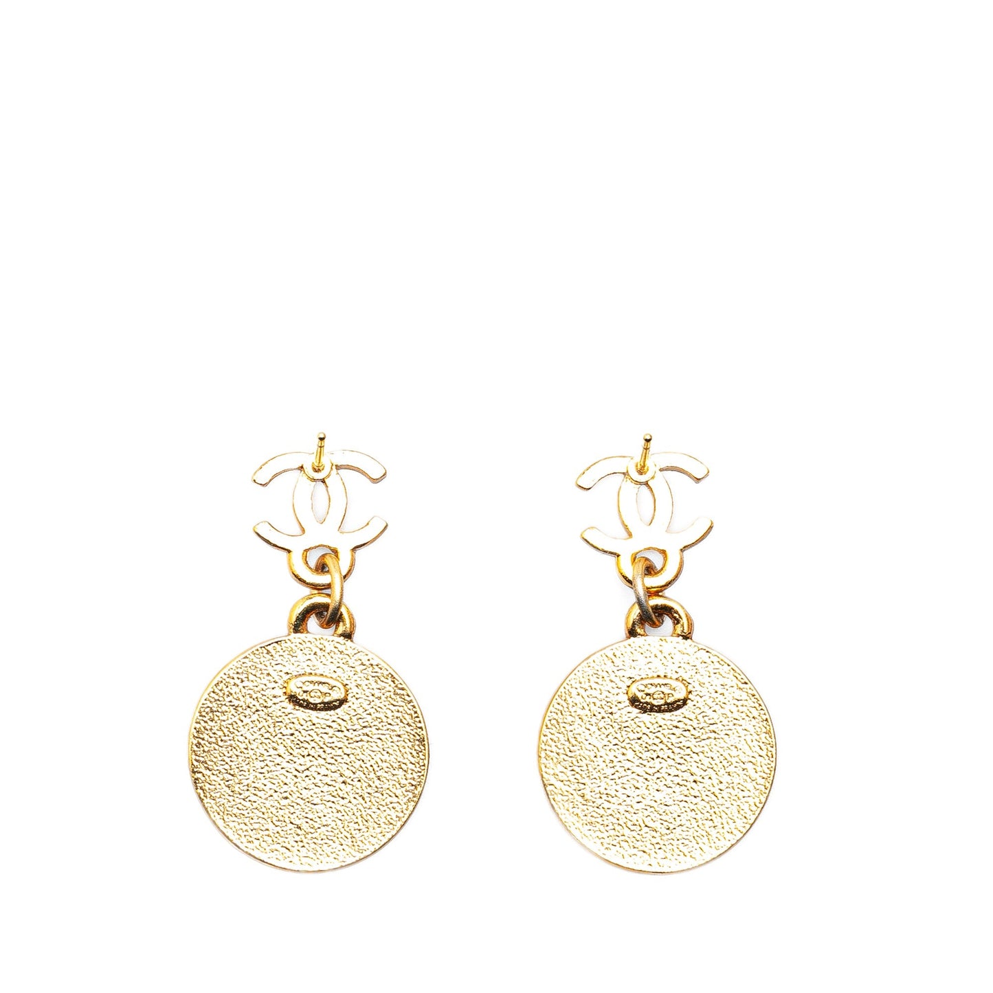Gold Chanel Gold Plated Mini Nico Swing American Star Push Back Earrings