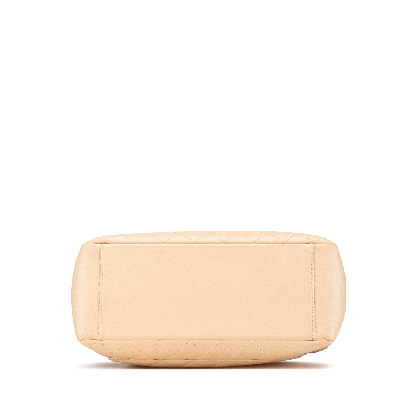 Beige Chanel Caviar Grand Shopping Tote