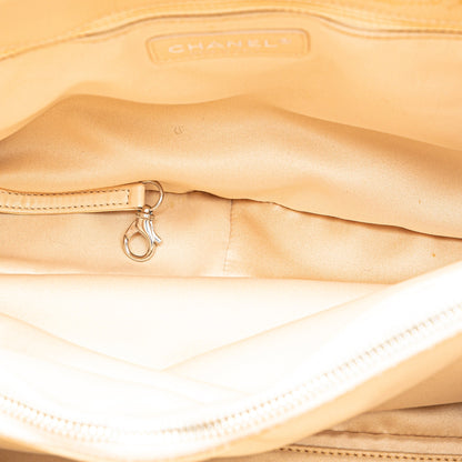Beige Chanel Caviar Grand Shopping Tote