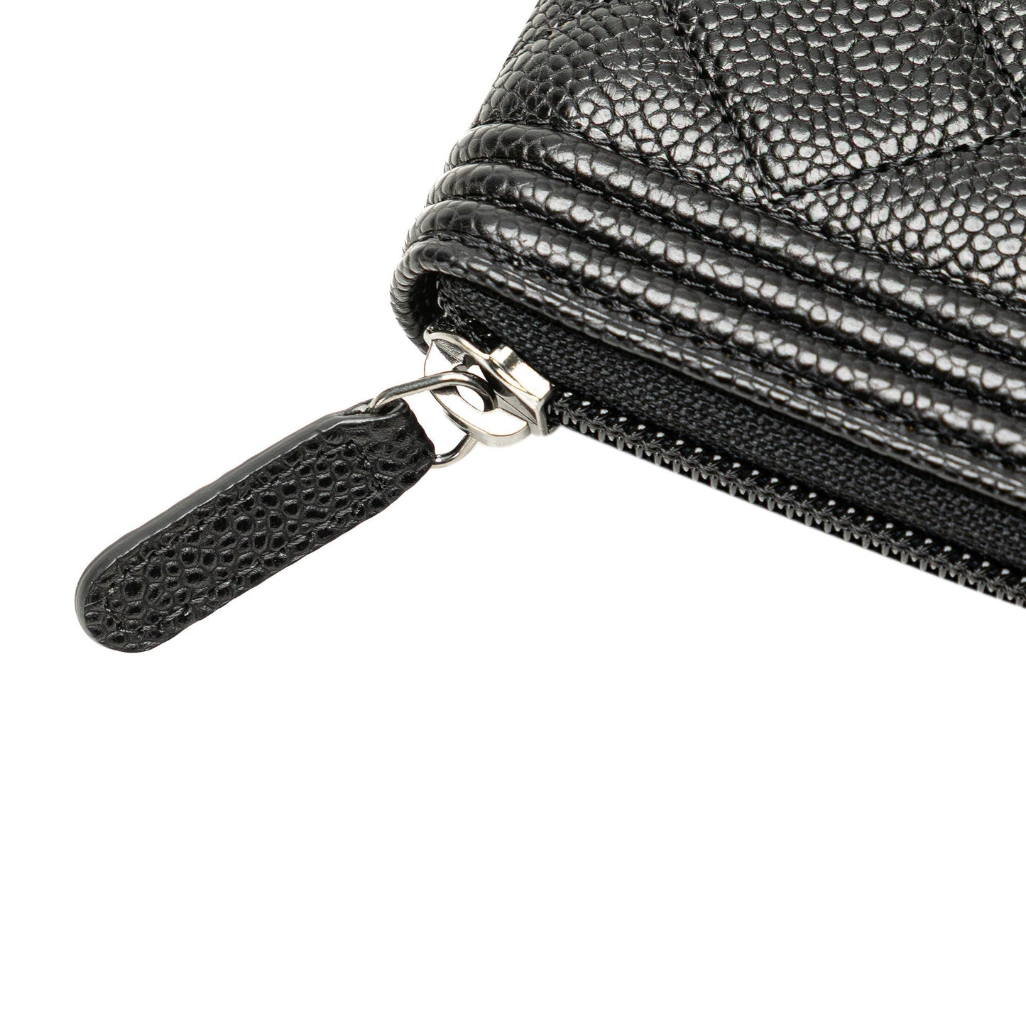 Black Chanel Caviar Boy Long Zip Around Wallet