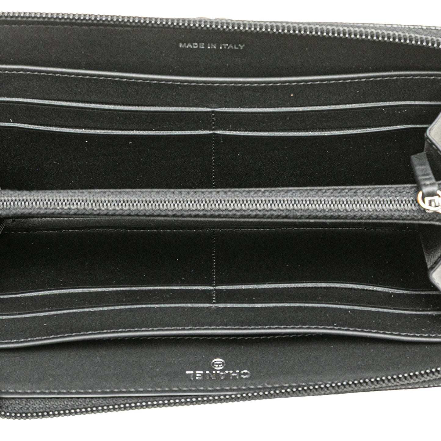Black Chanel Caviar Boy Long Zip Around Wallet