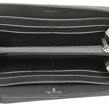 Black Chanel Caviar Boy Long Zip Around Wallet