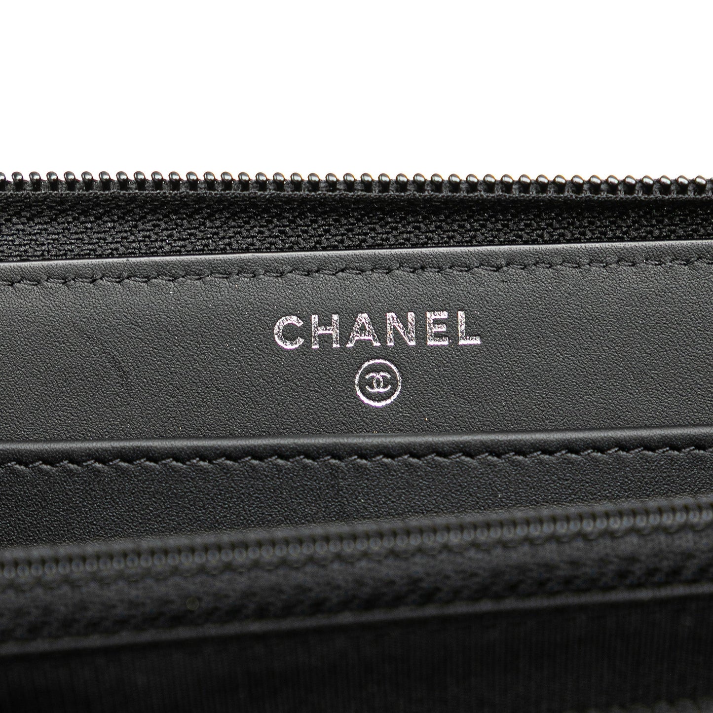 Black Chanel Caviar Boy Long Zip Around Wallet
