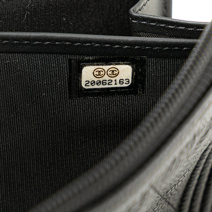 Black Chanel Caviar Boy Long Zip Around Wallet