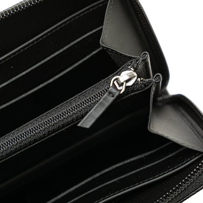 Black Chanel Caviar Boy Long Zip Around Wallet