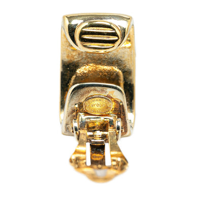 Gold Chanel Gold Plated CC Clip On Earrings