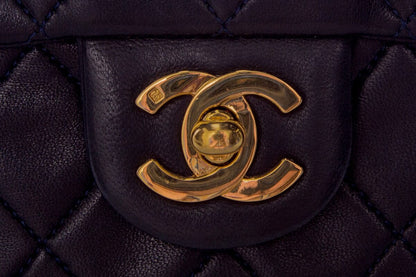 Chanel Navy Lambskin Quilted MIni Flap GHW  Handbag