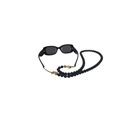 Chanel 5488-A Black Rectangle Sunglasses w/ Bead Chain